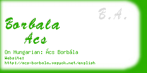 borbala acs business card